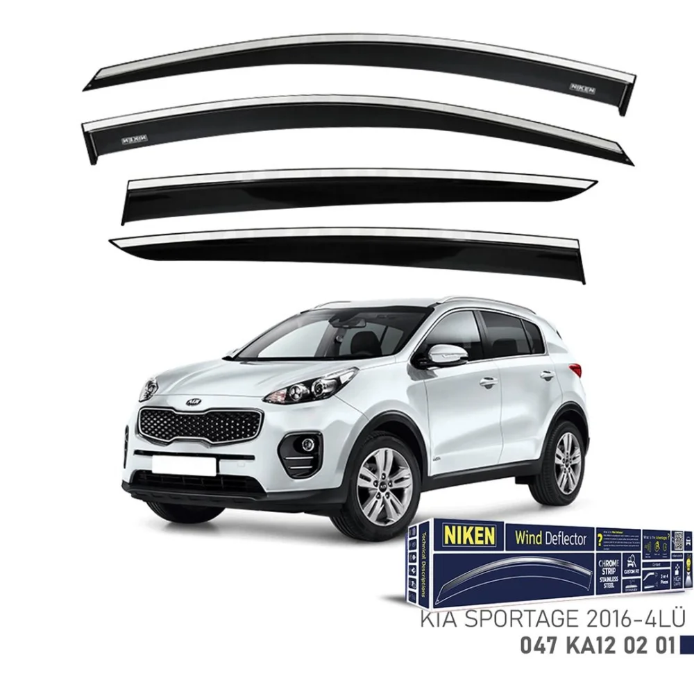 Niken Kia Sportage 2016- Kromlu Cam Rüzgarlığı 4 LÜ