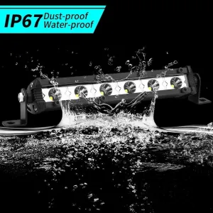 18W 17cm Düz Tek Sıra Üniversal Delici Sis Lambası Led Bar thumb 5