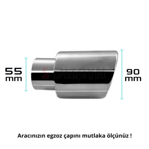 S-Dizayn Dacia Duster 2 Krom Egzoz Ucu Vidalı 55mm Çap 2018 ve Üzeri thumb 4