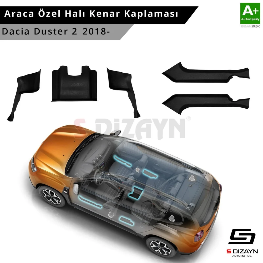 Dacia Duster 2 Halı Kenar Kaplama Seti 2018 Üzeri A+ Kalite