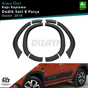 S-Dizayn Dacia Duster 2 Çamurluk Kaplaması Dodik Seti 8 Prç 2018-2023 A+ Kalite&Uuml;r&uuml;n enjeksiyon baskı kalıp sistemiyle &uuml;retilmektedir. A+ Kalite p