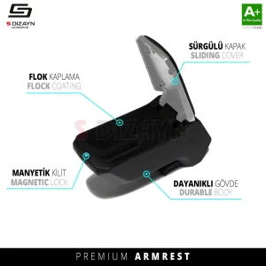 S-Dizayn Seat Arona Kol Dayama Kolçak ABS Vidalı Gri 2017 Üzeri A+ Kalite thumb 4