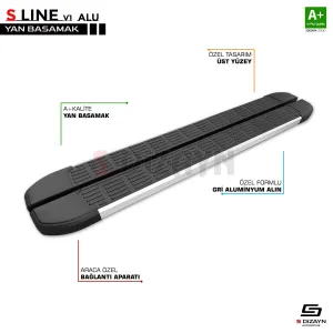 S-Dizayn Ssangyong Torres S-Line Aluminyum Yan Basamak 183 Cm 2023 Üzeri thumb 1