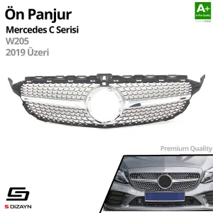 S-Dizayn Mercedes C-Class W205 Ön Panjur Krom Diamond Model 2019 Üzeri thumb 2