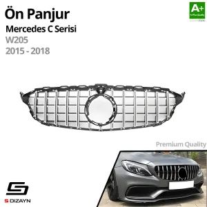 S-Dizayn Mercedes C-Class W205 Ön Panjur Krom GTR Model 2015-2018 thumb 2