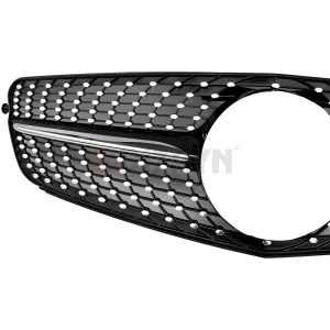 S-Dizayn Mercedes C-Class W204 Ön Panjur Parlak Siyah Piano Black Diamond Model 2007-2014 thumb 4