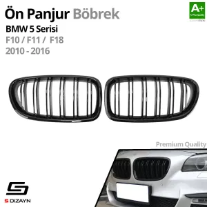 S-Dizayn Bmw 5 Serisi F10/F11/F18 Ön Panjur Böbrek Parlak Siyah Piano Black M5 Model 2010-2016 thumb 2