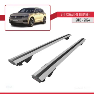 VW Touareg 2018 ve Sonrası ile uyumlu HOOK Model Anahtar Kilitli Ara Atkı Tavan Barı GRİ thumb 4