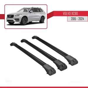 Volvo XC90 2015 ve Sonrası ile uyumlu ACE-1 Ara Atkı Tavan Barı SİYAH 3 ADET BAR thumb 3