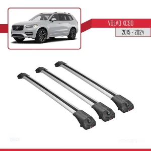 Volvo XC90 2015 ve Sonrası ile uyumlu ACE-1 Ara Atkı Tavan Barı GRİ 3 ADET BAR thumb 3