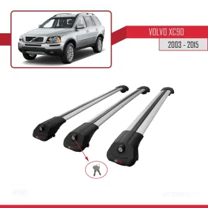 Volvo XC90 2003-2015 Arası ile uyumlu ACE-1 Ara Atkı Tavan Barı GRİ 3 ADET BAR thumb 4