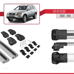 Volvo XC90 2003-2015 Arası ile uyumlu ACE-1 Ara Atkı Tavan Barı GRİ thumb 5