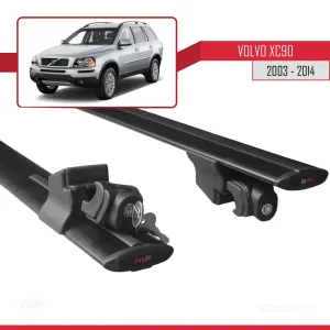 Volvo XC90 2003-2014 Arası ile uyumlu HOOK Model Anahtar Kilitli Ara Atkı Tavan Barı SİYAH thumb 5