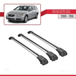 Volvo XC70 (US) 2008-2016 Arası ile uyumlu ACE-1 Ara Atkı Tavan Barı GRİ 3 ADET BAR thumb 3