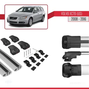 Volvo XC70 (US) 2008-2016 Arası ile uyumlu ACE-1 Ara Atkı Tavan Barı GRİ thumb 5