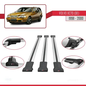 Volvo XC70 (DE) 1998-2000 Arası ile Uyumlu FLY Model Ara Atkı Tavan Barı GRİ 3 ADET BAR thumb 5