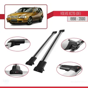 Volvo XC70 (DE) 1998-2000 Arası ile Uyumlu FLY Model Ara Atkı Tavan Barı GRİ thumb 5