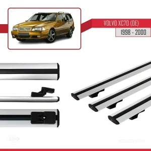 Volvo XC70 (DE) 1998-2000 Arası ile uyumlu Basic Model Ara Atkı Tavan Barı GRİ 3 ADET thumb 3