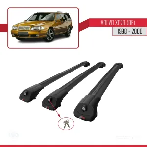 Volvo XC70 (DE) 1998-2000 Arası ile uyumlu ACE-1 Ara Atkı Tavan Barı SİYAH 3 ADET BAR thumb 4