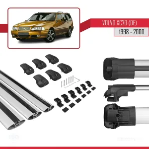 Volvo XC70 (DE) 1998-2000 Arası ile uyumlu ACE-1 Ara Atkı Tavan Barı GRİ 3 ADET BAR thumb 5