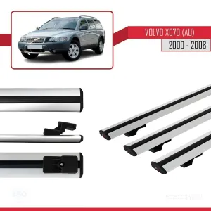 Volvo XC70 (AU) 2000-2008 Arası ile uyumlu Basic Model Ara Atkı Tavan Barı GRİ 3 ADET thumb 3