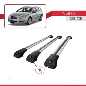 Volvo V70 2008-2016 Arası ile uyumlu ACE-1 Ara Atkı Tavan Barı GRİ 3 ADET BAR thumb 4