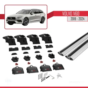 Volvo V60 2019 ve Sonrası ile uyumlu ACE-2 Ara Atkı Tavan Barı GRİ thumb 5