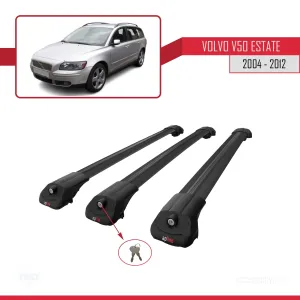 Volvo V50 Estate 2004-2012 Arası ile uyumlu ACE-1 Ara Atkı Tavan Barı SİYAH 3 ADET BAR thumb 4
