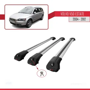 Volvo V50 Estate 2004-2012 Arası ile uyumlu ACE-1 Ara Atkı Tavan Barı GRİ 3 ADET BAR thumb 4