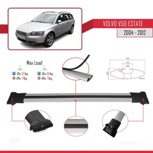 Volvo V50 2004-2012 Arası ile uyumlu Fly Model Ara Atkı Tavan Barı GRİ 3 ADET BAR thumb 4