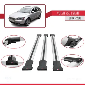 Volvo V50 2004-2012 Arası ile uyumlu Fly Model Ara Atkı Tavan Barı GRİ 3 ADET BAR thumb 5