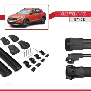 Volkswagen T-Roc 2017 ve Sonrası ile uyumlu ACE-1 Ara Atkı Tavan Barı SİYAH thumb 5