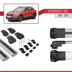 Volkswagen T-Roc 2017 ve Sonrası ile uyumlu ACE-1 Ara Atkı Tavan Barı GRİ thumb 5