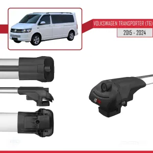 Volkswagen Transporter (T6) 2015 ve Sonrası ile uyumlu ACE-1 Ara Atkı Tavan Barı GRİ 4 ADET BAR thumb 5