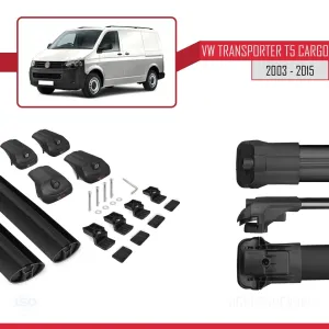 Volkswagen Transporter (T5) 2003-2015 Arası ile uyumlu ACE-1 Ara Atkı Tavan Barı SİYAH thumb 5