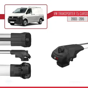 Volkswagen Transporter (T5) 2003-2015 Arası ile uyumlu ACE-1 Ara Atkı Tavan Barı GRİ 4 ADET BAR thumb 5