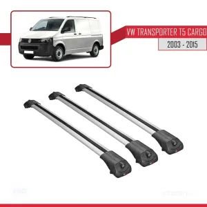 Volkswagen Transporter (T5) 2003-2015 Arası ile uyumlu ACE-1 Ara Atkı Tavan Barı GRİ 3 ADET BAR thumb 3