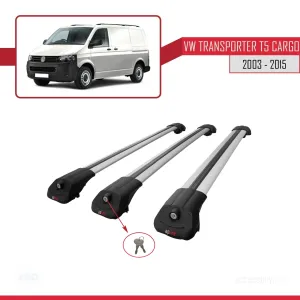 Volkswagen Transporter (T5) 2003-2015 Arası ile uyumlu ACE-1 Ara Atkı Tavan Barı GRİ 3 ADET BAR thumb 4