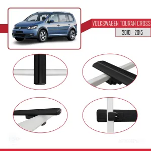 Volkswagen Touran CROSS 2010-2015 Arası ile uyumlu Basic Model Ara Atkı Tavan Barı SİYAH 3 ADET thumb 4
