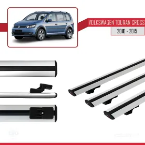 Volkswagen Touran CROSS 2010-2015 Arası ile uyumlu Basic Model Ara Atkı Tavan Barı GRİ 3 ADET thumb 3