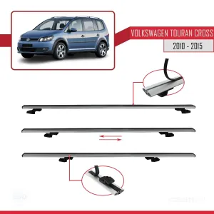 Volkswagen Touran CROSS 2010-2015 Arası ile uyumlu Basic Model Ara Atkı Tavan Barı GRİ 3 ADET thumb 5