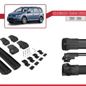 Volkswagen Touran CROSS 2010-2015 Arası ile uyumlu ACE-1 Ara Atkı Tavan Barı SİYAH thumb 5