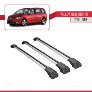 Volkswagen Touran CROSS 2010-2015 Arası ile uyumlu ACE-1 Ara Atkı Tavan Barı GRİ 3 ADET BAR thumb 3