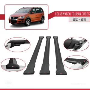 Volkswagen Touran CROSS 2007-2010 Arası ile Uyumlu FLY Model Ara Atkı Tavan Barı SİYAH 3 ADET BAR thumb 5