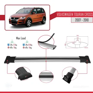 Volkswagen Touran CROSS 2007-2010 Arası ile Uyumlu FLY Model Ara Atkı Tavan Barı GRİ 3 ADET BAR thumb 4