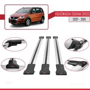 Volkswagen Touran CROSS 2007-2010 Arası ile Uyumlu FLY Model Ara Atkı Tavan Barı GRİ 3 ADET BAR thumb 5