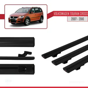 Volkswagen Touran CROSS 2007-2010 Arası ile uyumlu Basic Model Ara Atkı Tavan Barı SİYAH 3 ADET thumb 3