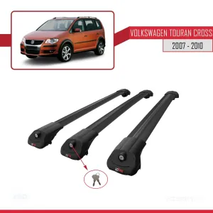 Volkswagen Touran CROSS 2007-2010 Arası ile uyumlu ACE-1 Ara Atkı Tavan Barı SİYAH 3 ADET BAR thumb 4