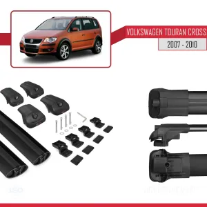 Volkswagen Touran CROSS 2007-2010 Arası ile uyumlu ACE-1 Ara Atkı Tavan Barı SİYAH thumb 5