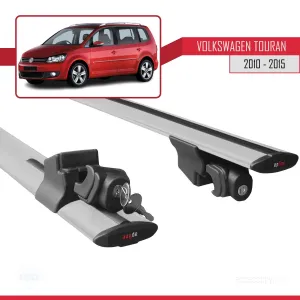 Volkswagen Touran 2010-2015 Arası ile uyumlu HOOK Model Anahtar Kilitli Ara Atkı Tavan Barı GRİ thumb 5